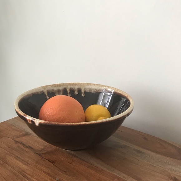 Deep Brown Glazed Stoneware Serving Bowl - Picture 6 of 7